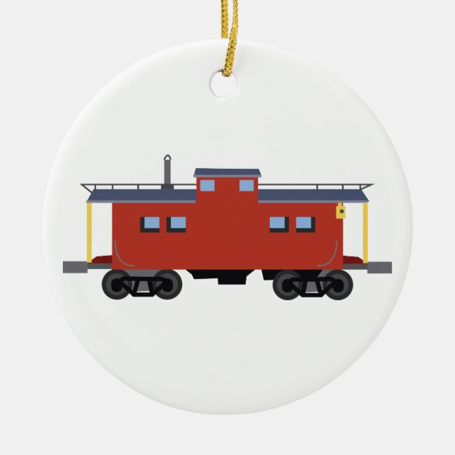 Caboose Ceramic Ornament (Front)