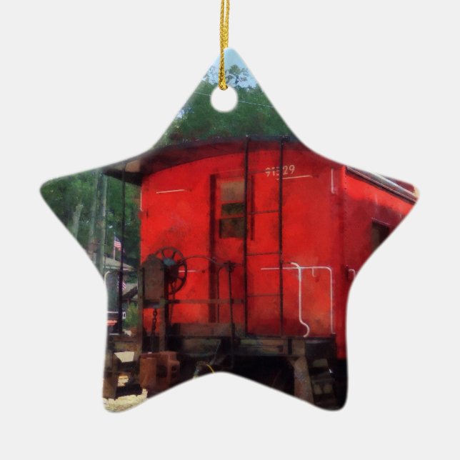 Caboose Ceramic Ornament (Front)
