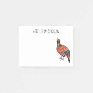Cabot's tragopan bird cartoon illustration  post-it notes