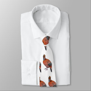 Cabot's tragopan bird cartoon illustration  tie