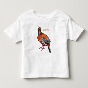 Cabot's tragopan bird cartoon illustration  toddler T-Shirt