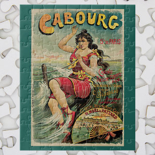Cabourg, France Beach Resort, Vintage Travel Art Jigsaw Puzzle