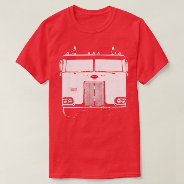 Cabover classic 1980s American truck monoblock whi T-Shirt (Design Front)