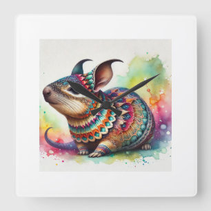 Cabrachito Moment 200824AREF122 - Watercolor Square Wall Clock