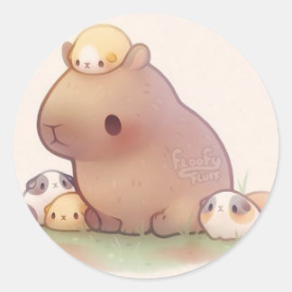 Cabybara Classic Round Sticker