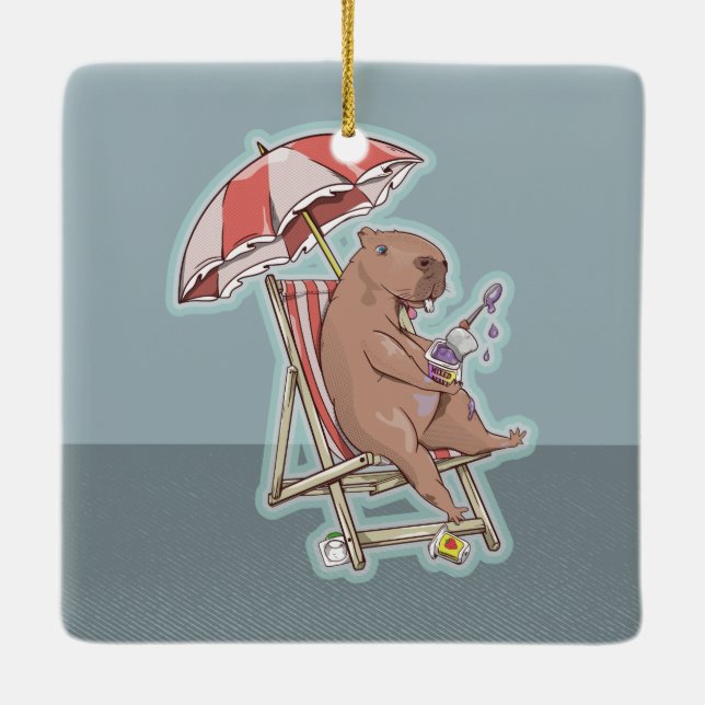 CABYBARA HOLIDAY CERAMIC ORNAMENT (Back)