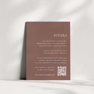 Cacao All-in-One Wedding Details Enclosure Card