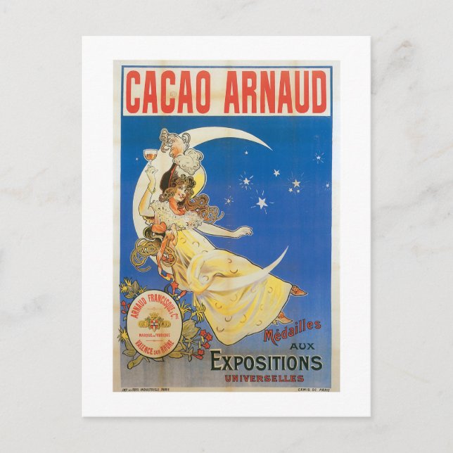 Cacao Arnaud Vintage Chocolate Drink Ad Art Postcard (Front)