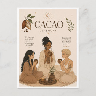 Cacao Ceremony - Watercolor Illustration - Earth T Postcard