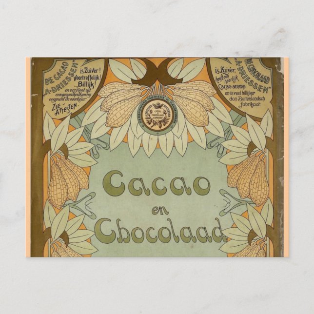 Cacao en Chocolaad Dutch Chocolate 1900 Postcard (Front)