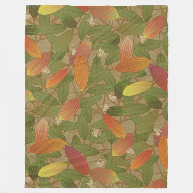 Cacao Pods Fleece Blanket (Front)