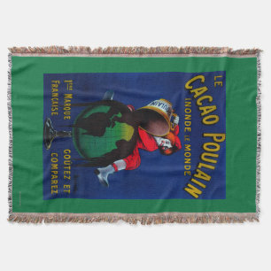Cacao Poulain Vintage PosterEurope Throw Blanket