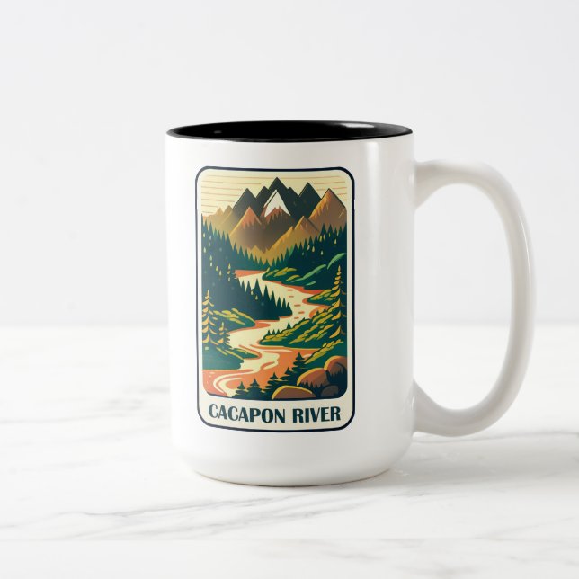 Cacapon River West Virginia Colours Two-Tone Coffee Mug (Right)