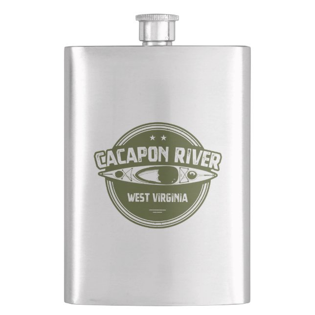 Cacapon River, West Virginia Hip Flask (Front)