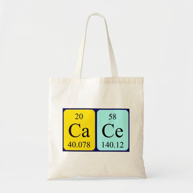 Cace periodic table name tote bag (Front)