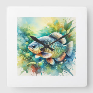 Cachama in the Light 130924AREF129 - Watercolor Square Wall Clock