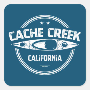 Cache Creek California Kayaking Square Sticker