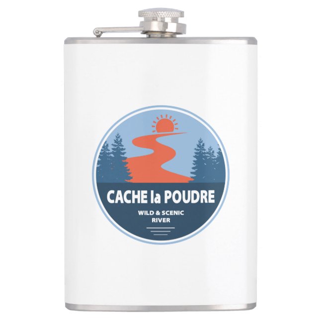 Cache la Poudre Wild And Scenic River Hip Flask (Front)
