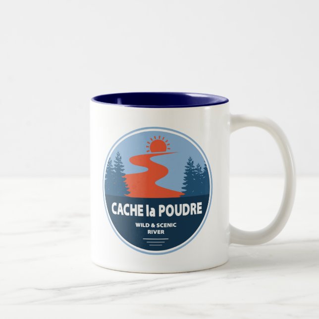 Cache la Poudre Wild And Scenic River Two-Tone Coffee Mug (Right)