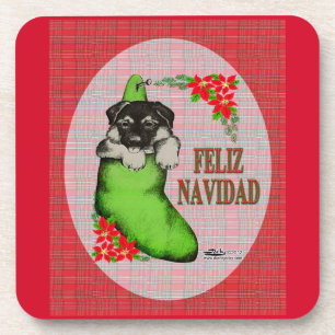 Cachorrito Feliz Navidad Coaster