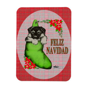 Cachorrito Feliz Navidad Magnet