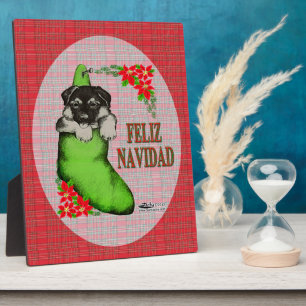 Cachorrito Feliz Navidad Plaque