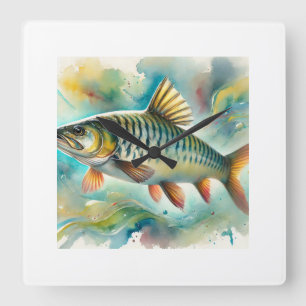 Cachuelo swimming in light 130924AREF121 - Waterco Square Wall Clock