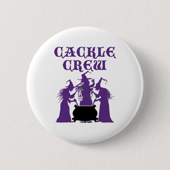 Cackle Crew Mediaeval Halloween Witch Witches 6 Cm Round Badge (Front)
