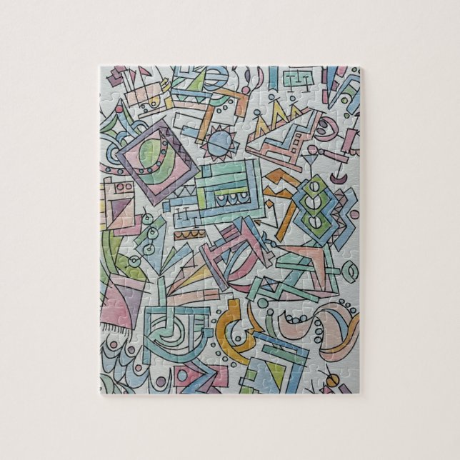 Cacophony-Whimsical Abstract Watercolor Art Jigsaw Puzzle (Vertical)