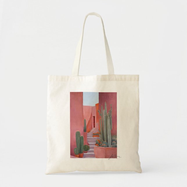 Cacti Ally Tote Bag – Desert Art, Boho Style (Front)