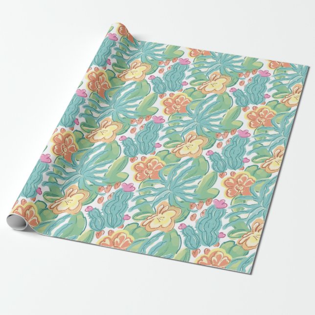 Cacti and plant. wrapping paper (Unrolled)