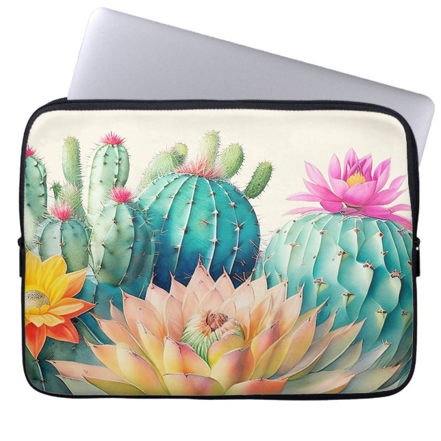 Cacti And Succulent Laptop Sleeve (Front)