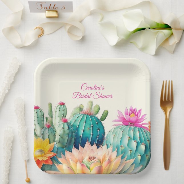 Cacti And Succulent  Paper Plate (Wedding)