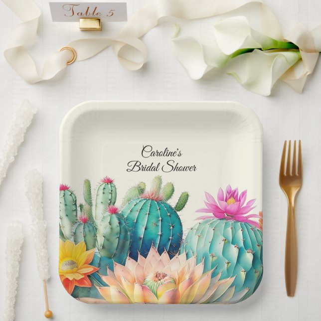 Cacti And Succulent  Paper Plate (Wedding)