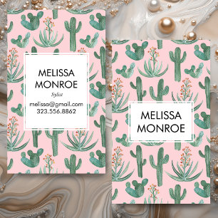 Cacti and Succulents desert illustrated watercolor Business Card