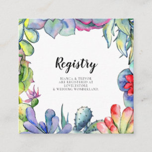 Cacti and succulents wedding registry card