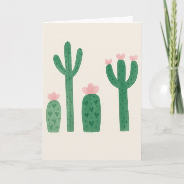 Cacti Blank Greeting  Card (Front)