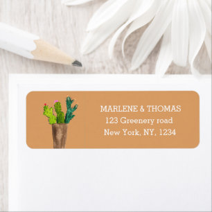 Cacti Cactus Desert Script Modern Succulent Simple Return Address Label