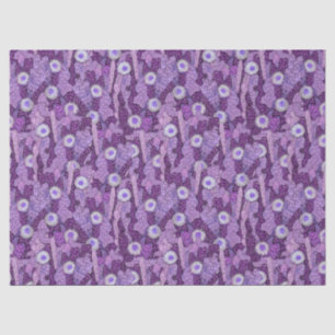 Cacti Camouflage, Floral Pattern, Purple Violet Tissue Paper