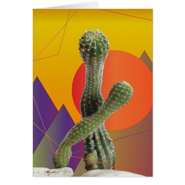 Cacti Elegant Greeting Card (Front)