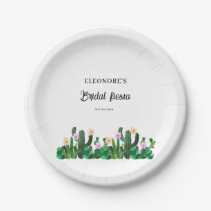 Cacti flowers Bridal Fiesta Paper Plate