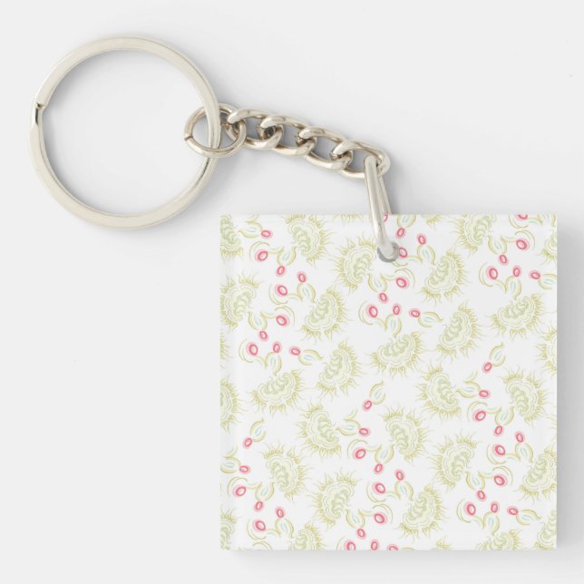Cacti flowers  key ring (Front)