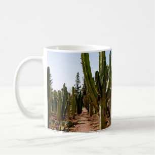 Cacti garden. Green tall cacti and succulents grow Coffee Mug