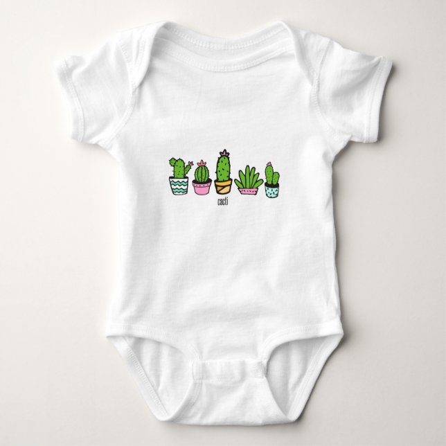 cacti grouping baby bodysuit (Front)