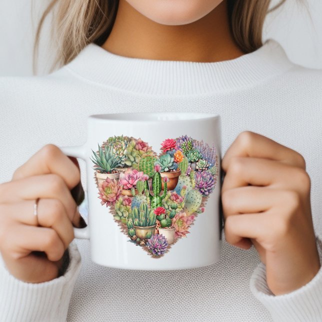 Cacti In A Heart Shape Coffee Mug (Creator Uploaded)