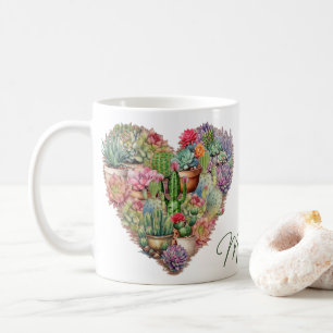 Cacti In A Heart Shape Name Coffee Mug