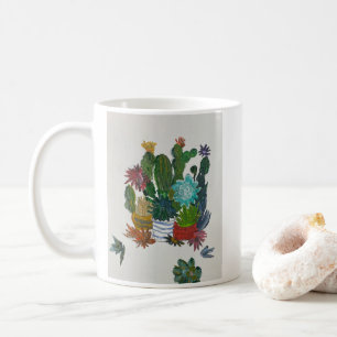 Cacti in pots Acrylic art Coffee Mug