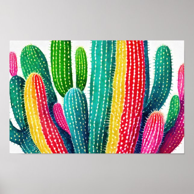Cacti in vibrant colours  poster (Front)
