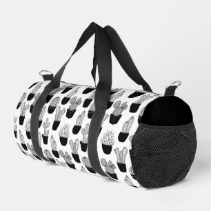 Cacti Line Art Pattern Duffle Bag