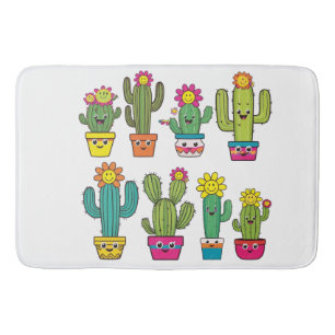 Cacti lovers cute ones bath mat